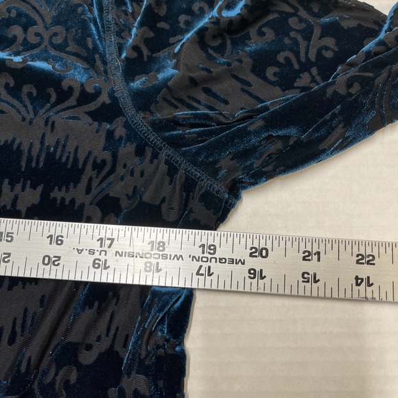 Simply Vera Wang Top Womens XL Dark Burnout Velvet Long‎ Tunic Fairy Whimsigoth - Picture 7 of 9